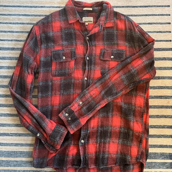 Men's red/black flannel FreeNature shirt - Picture 1 of 3